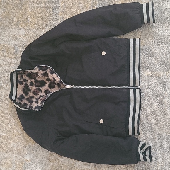 Reversible! Girls Flight Jacket with Faux Fur Size 10 - Picture 2 of 10